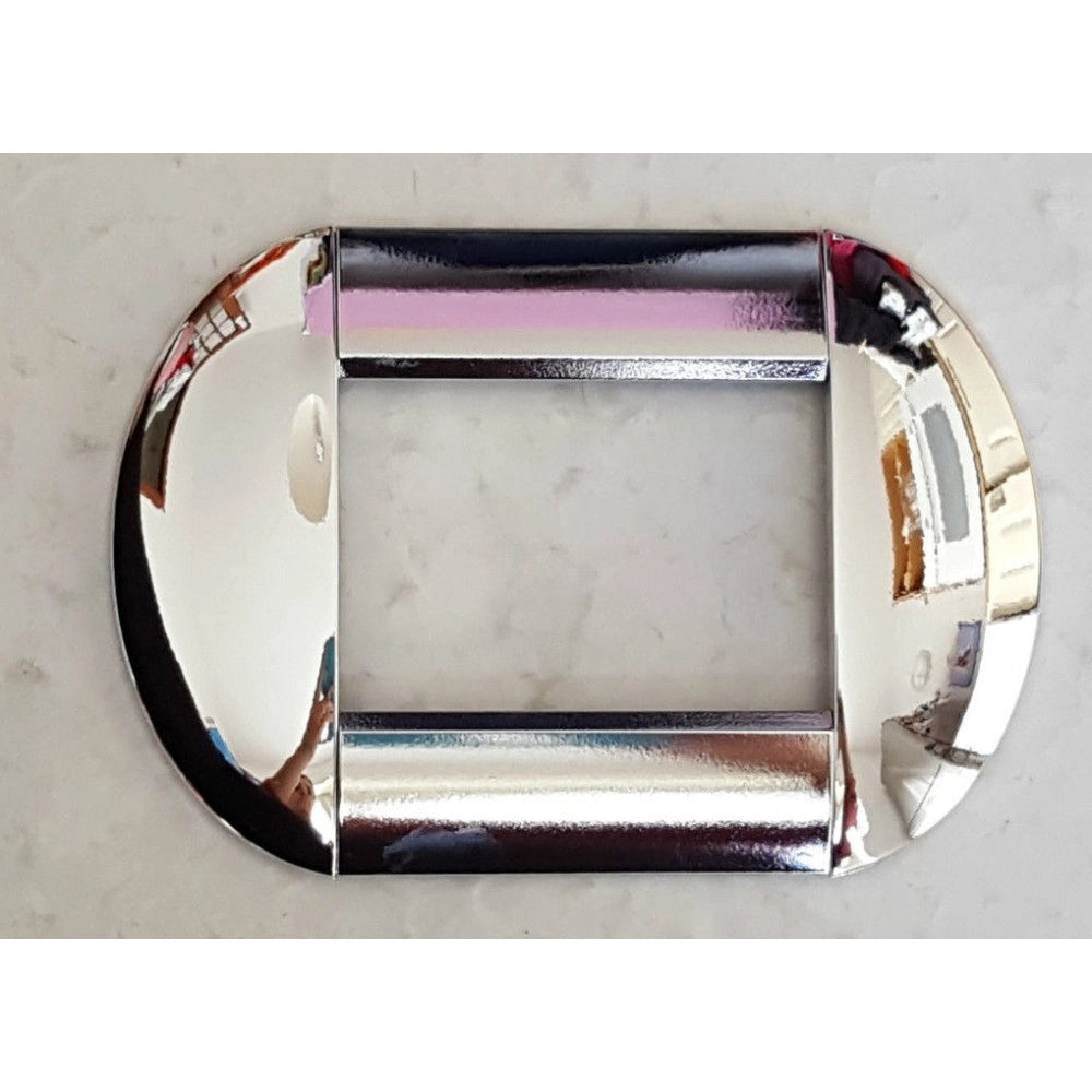 Trade Shop - Placca Placche Placchette Compatibili Living International Light Bombate Bticino - Cromo -4 Fori     -