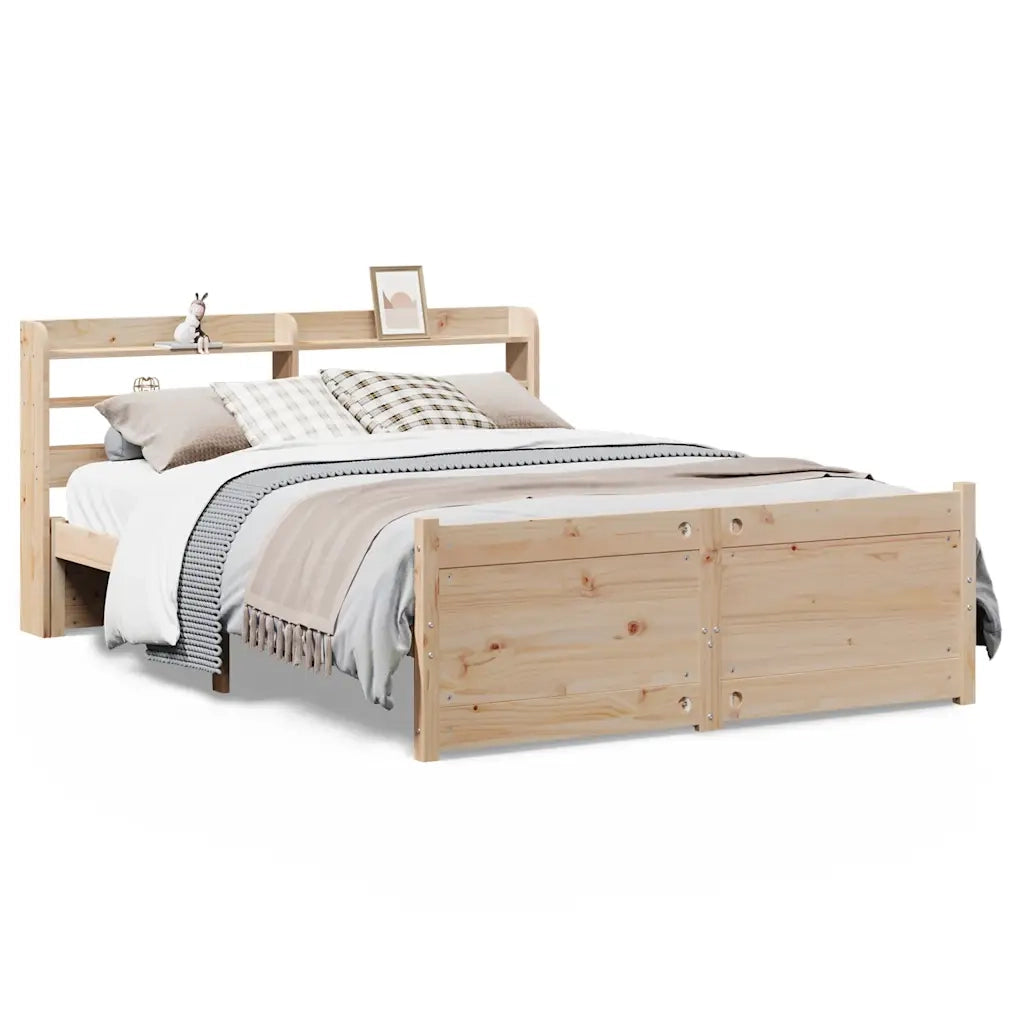 Giroletto con Testiera 150x200 cm in Legno Massello di Pino 3306764