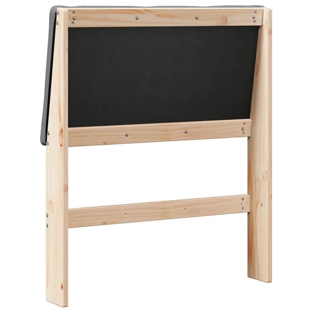 Testiera | Testata imbottita Grigio scuro 75 cm Pino massello