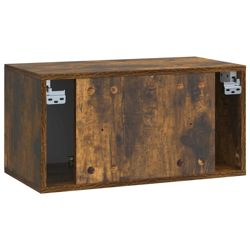 Mobile Porta TV da Muro-Credenza per TV sospesa 59,5 x 31 x 30 cm Rovere Fumo