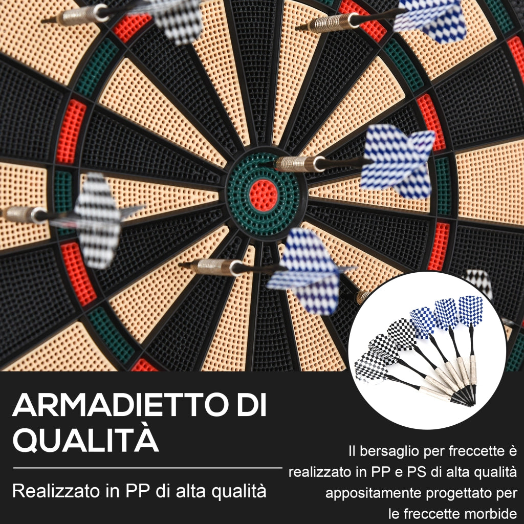 Bersaglio Freccette Elettronico ¨C Xylo ¨C PP Nero con 6 Freccette e Tabellone Segnapunti 44x39.5cm