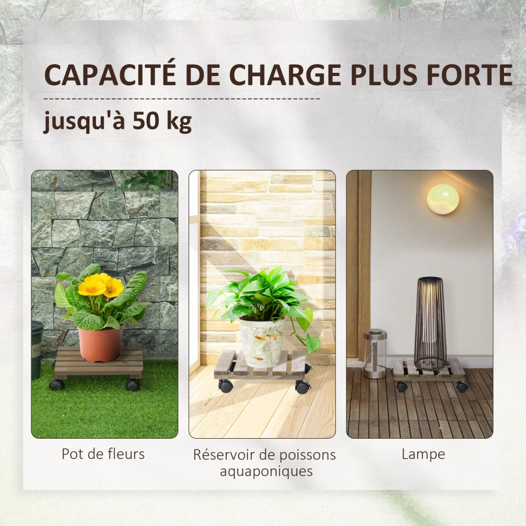 Supporto piante con ruote ¨C Minimal ¨C 2 pezzi