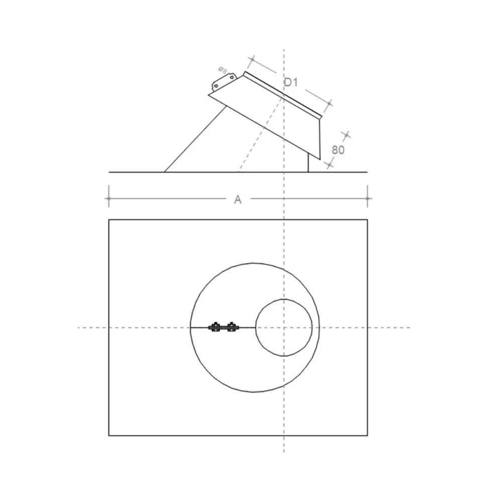 Faldale in rame da 230mm modello per tetti inclinati