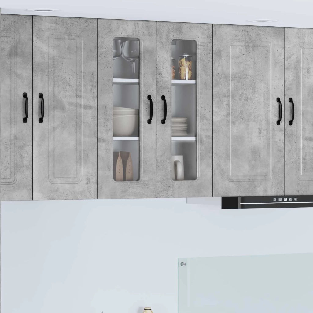 Mobile da cucina con lo scaffale-Armadio da cucina Grigio cemento 60 x 31 x 80 cm 714636