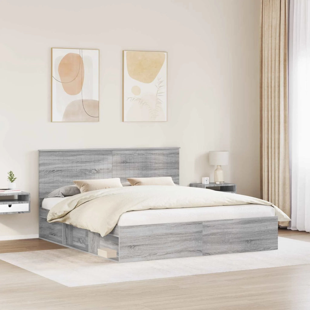 Struttura del letto Grigio Sonoma 180 x 200 cm Pino massello 3410979