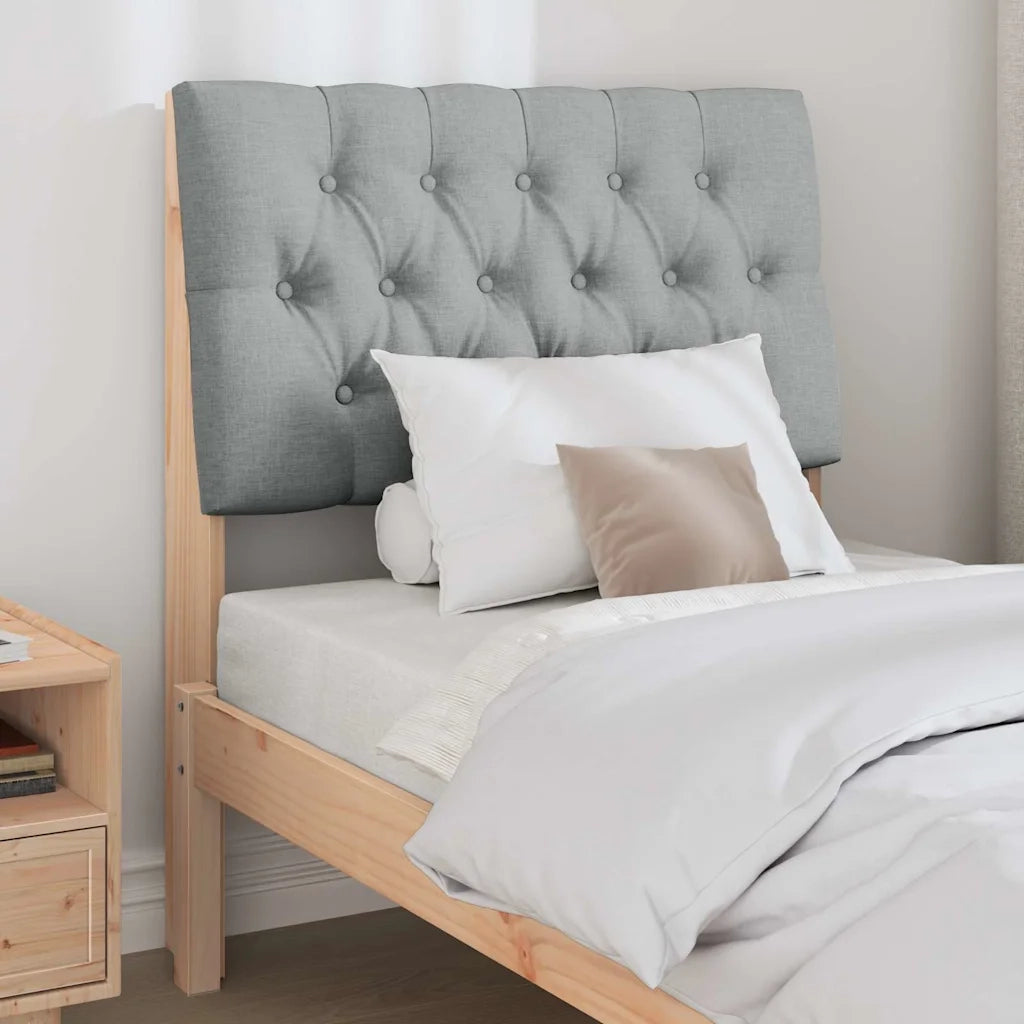 Testiera | Testata imbottita Grigio chiaro 80 cm Pino massello