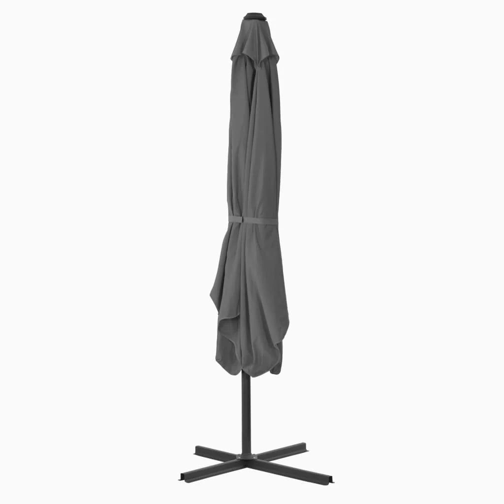 Ombrellone da esterno con palo in acciaio 250 x 250 cm antracite 02_0008187