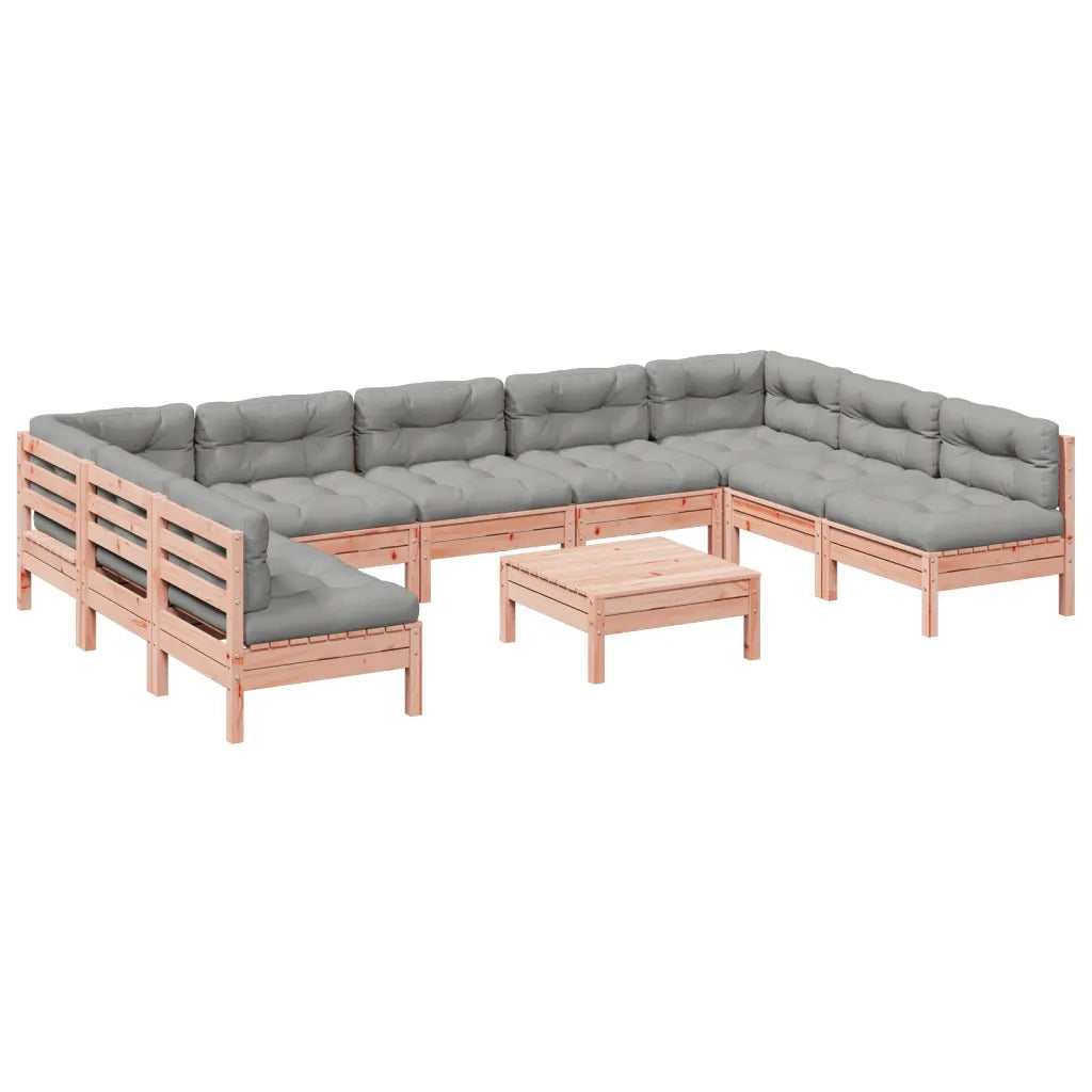Set Divani Giardino 10 pz con Cuscini Massello Abete Douglas 3299601