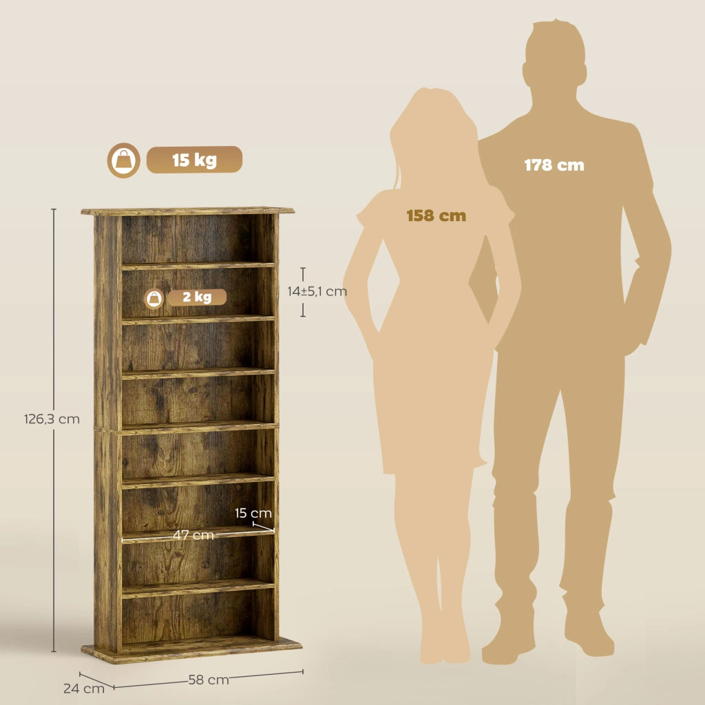 Libreria per CD e DVD ¨C Xylo ¨C 8 scomparti 6 ripiani regolabili marrone