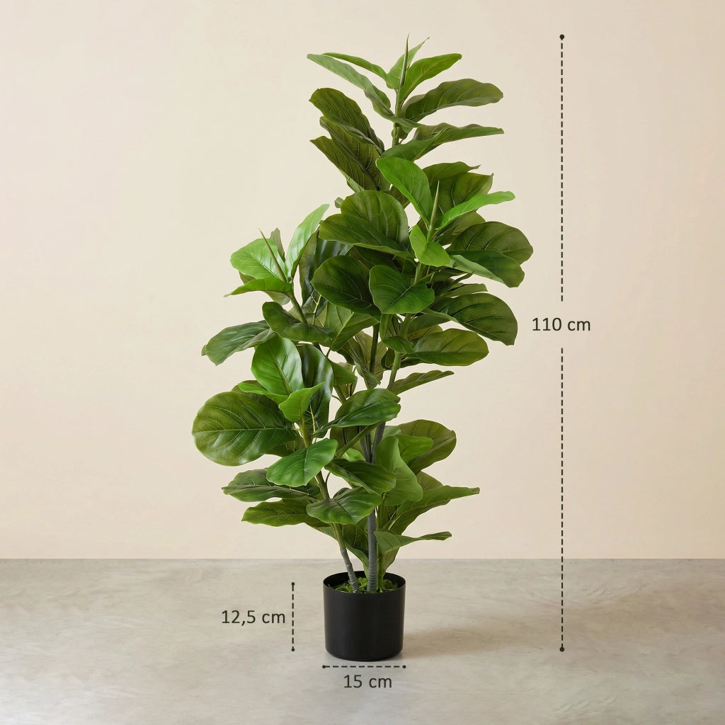 Pianta Finta Ficus ¨C Minimal ¨C Verde 110 cm con Vaso