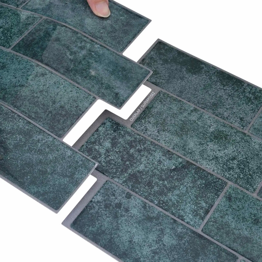 Piastrella subway 20 pcs Blu Verde 29 x 21 cm Poliuretano e PET 42046145