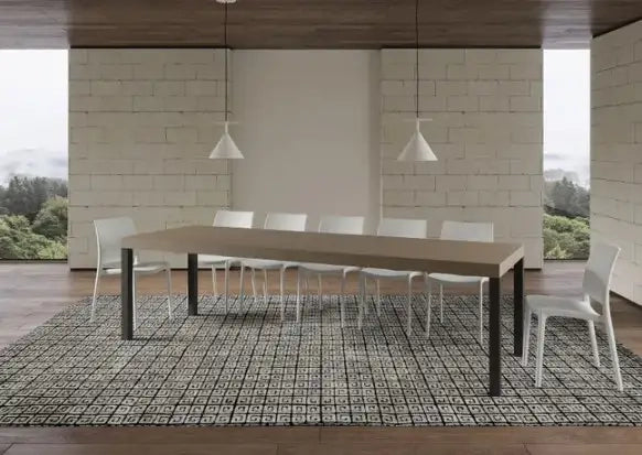 Tavolo allungabile 200/304x90 cm Everyday Premium tortora gambe antracite