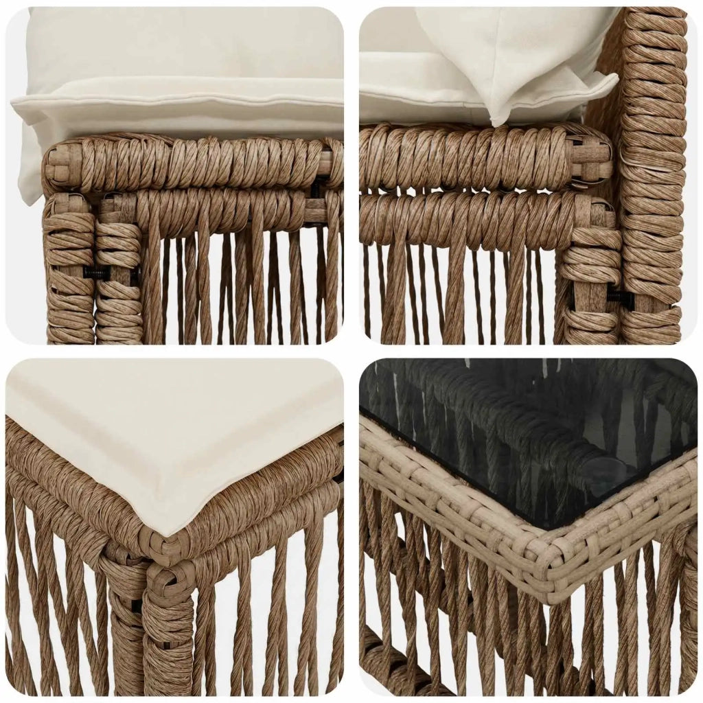 Set Divano da Giardino 8 pz Beige polyrattan 3436500