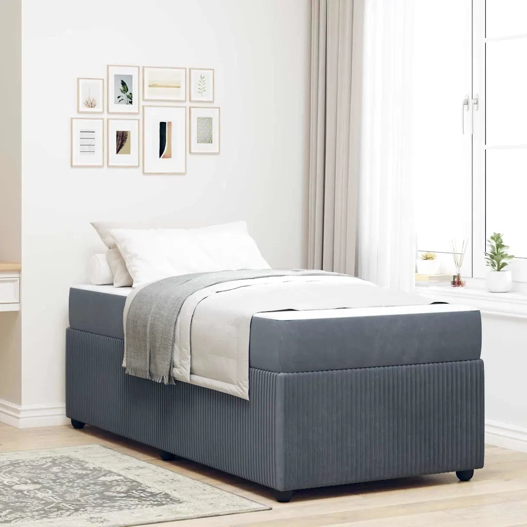 Struttura del letto Grigio scuro 80 x 200 cm Tessuto
