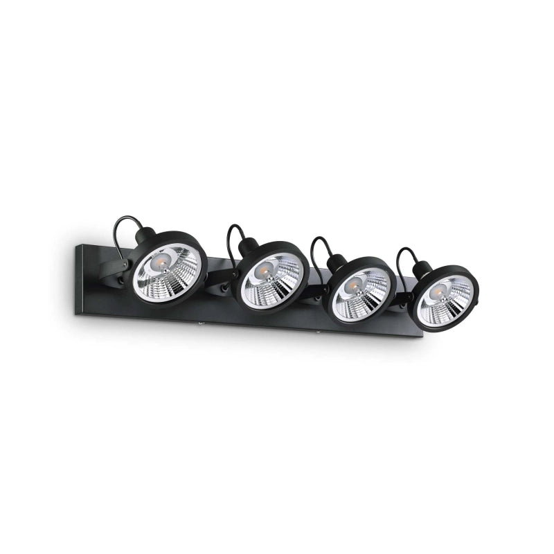 Lampada Da Soffitto Glim Pl4 Nero Ideal-Lux