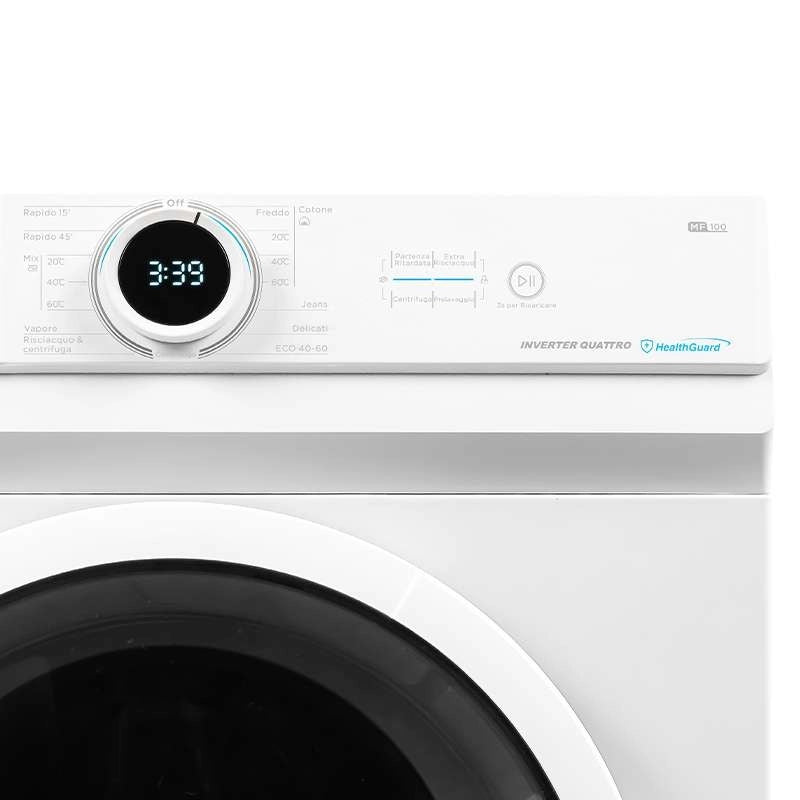 Lavatrice A Carico Frontale Midea Serie Lunar MF100W80BA/W 8 Kg Classe A 1400 Giri (A85xL59,5xP47,5) Steam Care Bianco