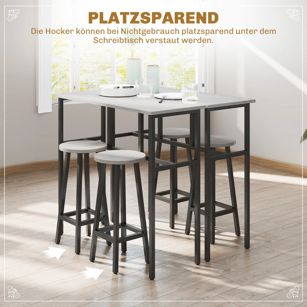 Set tavolo bar 6 pezzi ¨C Minimal ¨C grigio + nero