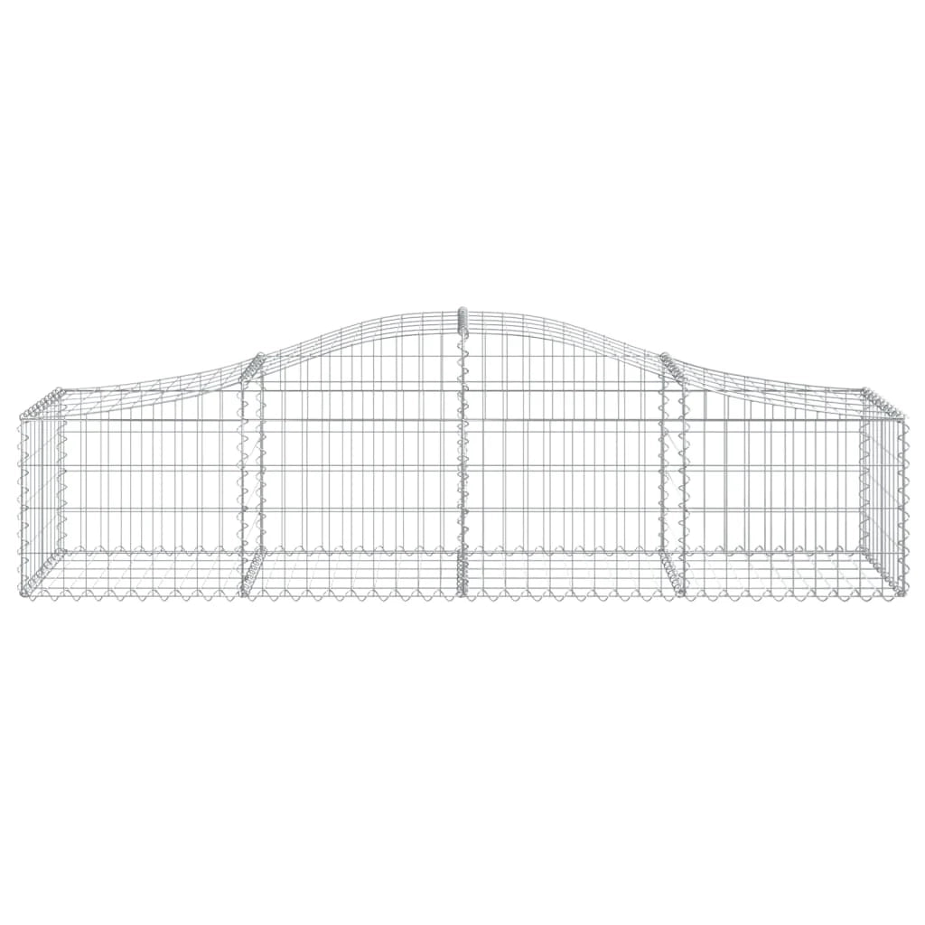 Cestini gabbioni recinzione a gabbia muro di contenimento ad arco 10 pezzi 200 x 50 x 40/60 cm ferro zincato argento 02_0040247
