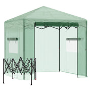 Serra/Serra per pomodori con porta e finestra avvolgibili, in acciaio PE, verde scuro, 238 x 178 x 240 cm, per una coltivazione ottimale delle piante.