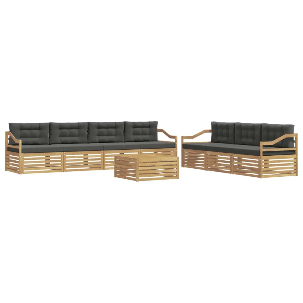 Set di divani da esterno 8 pz Bianco e Antracite Poliestere 3390182