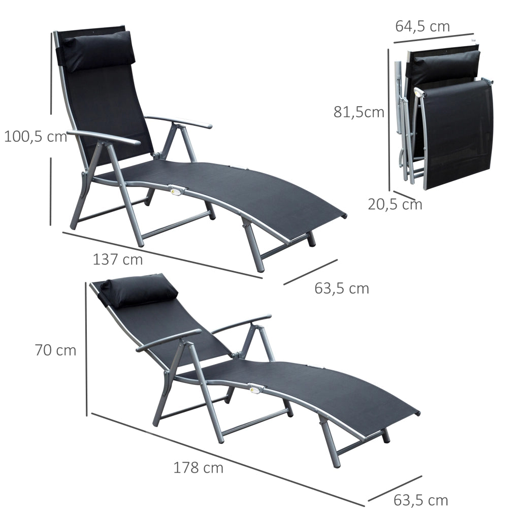 Sdraio pieghevole con cuscino e schienale regolabile ¨C Minimal ¨C Grigio