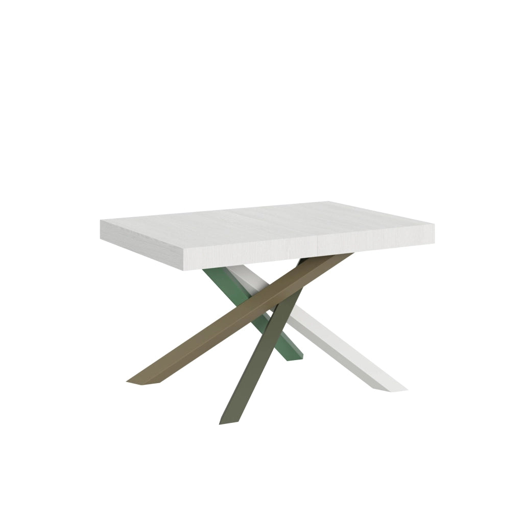 Tavolo Allungabile 120-224x90x77 cm Volantis Bianco Frassino Telaio 4A