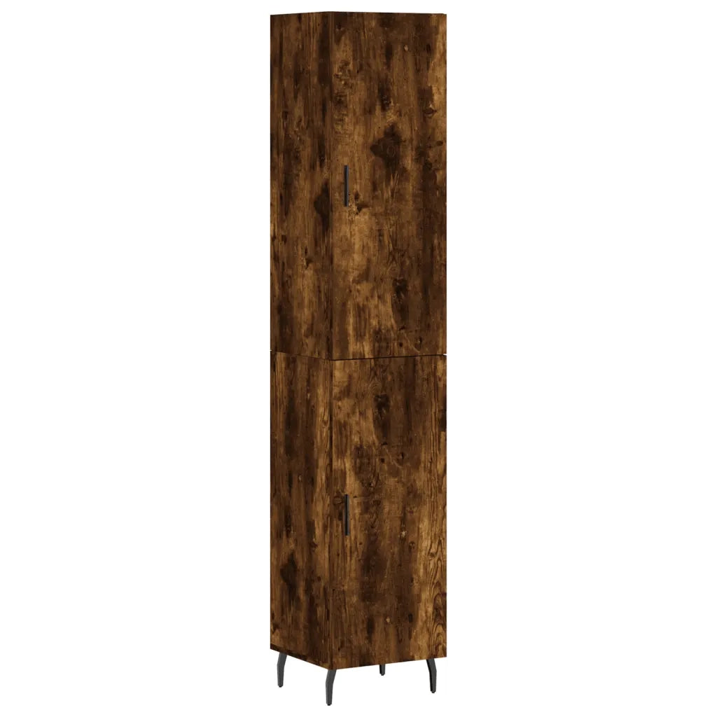 Credenza-Buffet-Armadio da cucina Rovere Fumo 34,5x34x180 cm in Legno Multistrato 207430