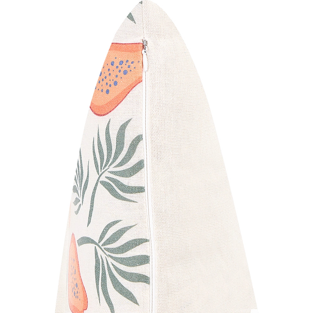 Set di 2 cuscini bianco arancione e verde 45 x 45 cm motivo papaya frutta esotica soggiorno camera da letto