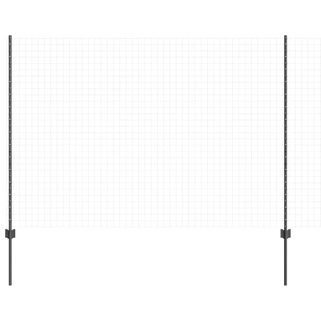 Palo della recinzione 5 pcs Grigio 150 cm Acciaio 42006286