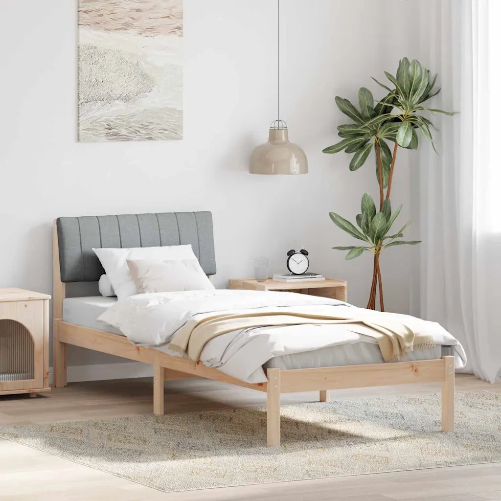 Letto singolo | Letto per adulti | Struttura del Letto Marrone e grigio chiaro 75 x 190 cm