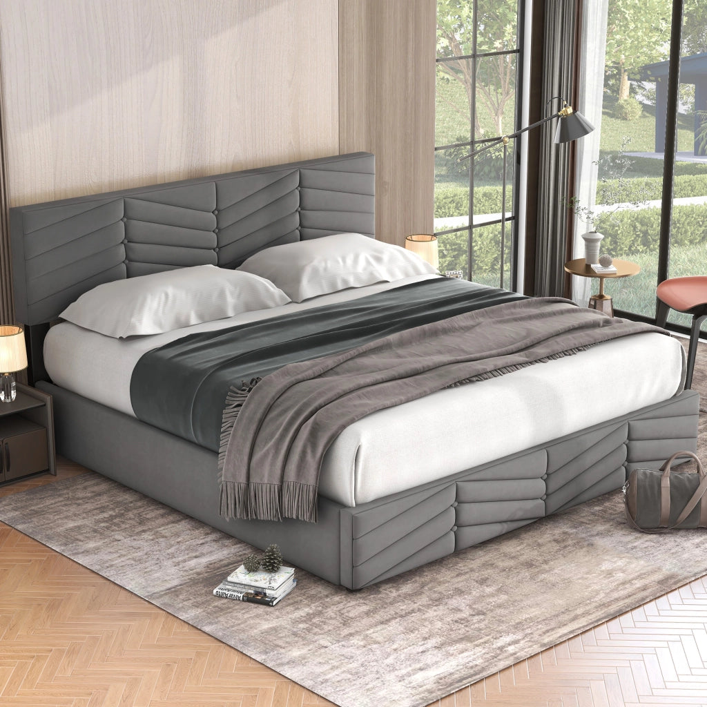 letto imbottito velluto grigio 180 x 200 cm