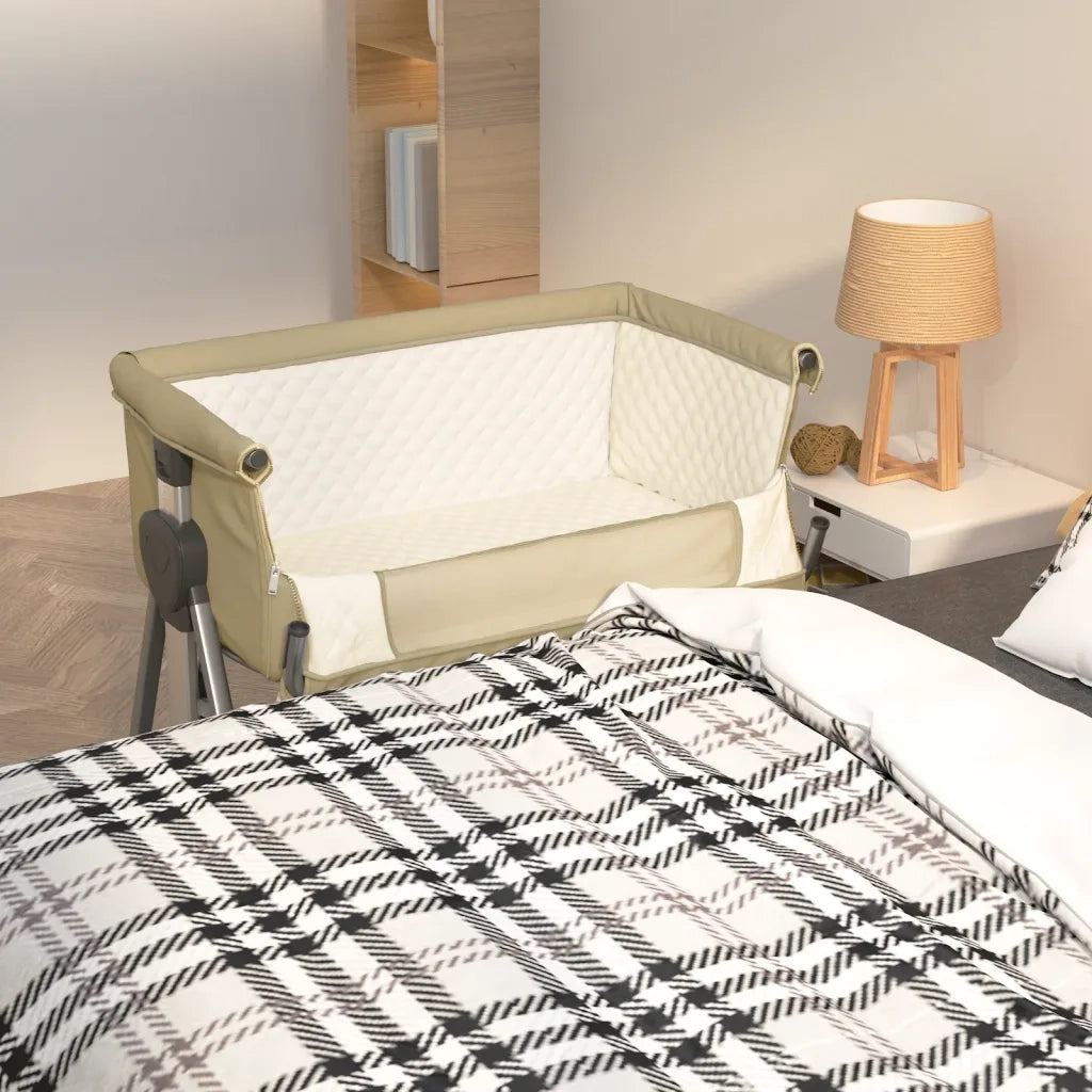 Lettino per Bambini con Materasso-Struttura Letto per Bambini Tortora in Tessuto di Lino