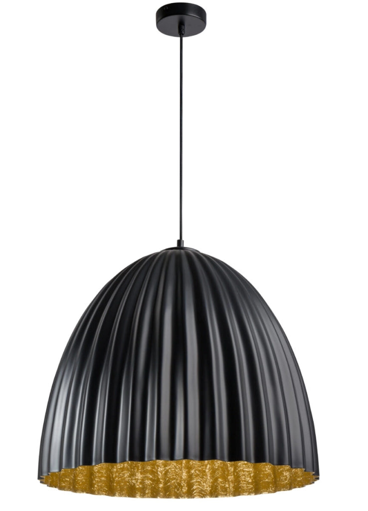 Lampada a sospensione Telma nero oro Ø50 E27 Sigma