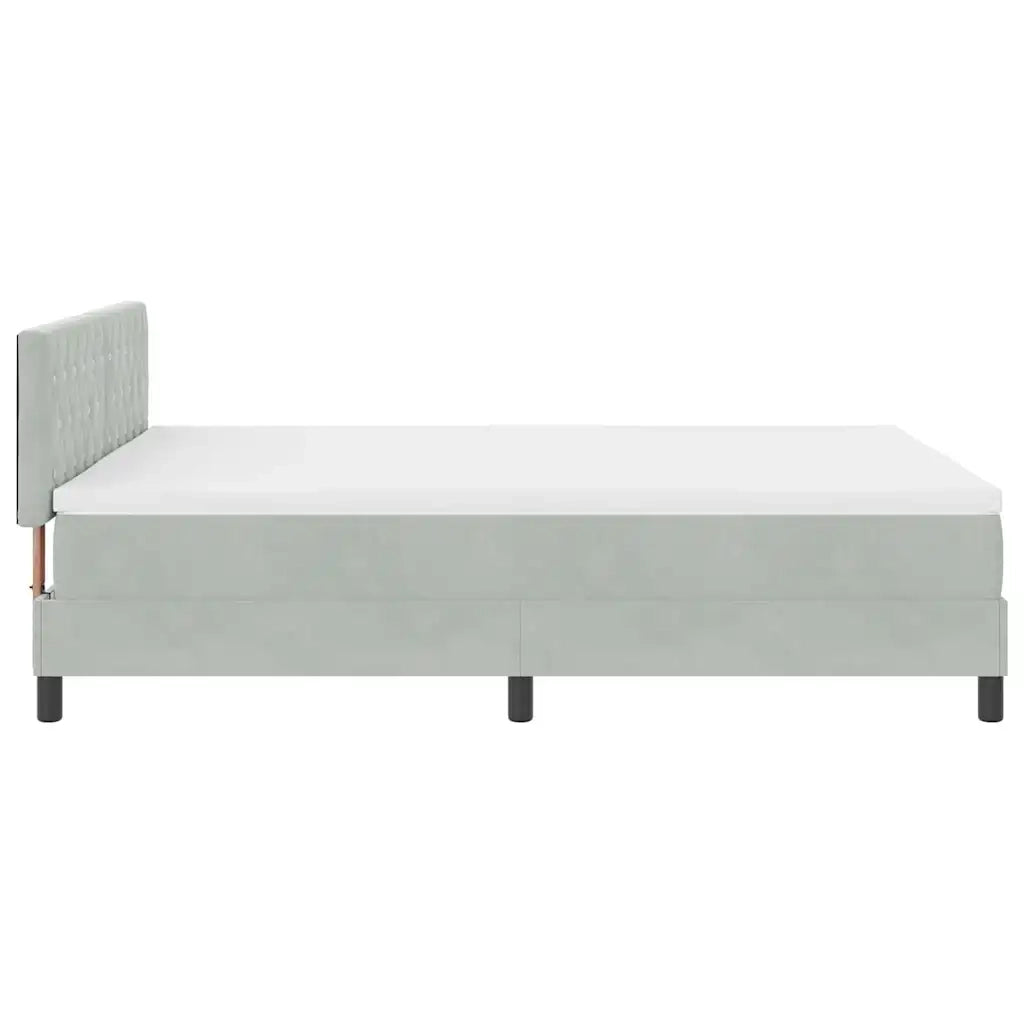 Letto a Sorgente LED con led Grigio chiaro 160 x 200 cm Velluto 3342596