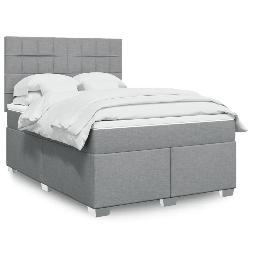 Giroletto a Molle con Materasso Grigio Chiaro 140x190cm Tessuto 3292783
