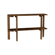 Consolle esotica in legno di acacia con 1 ripiano, noce