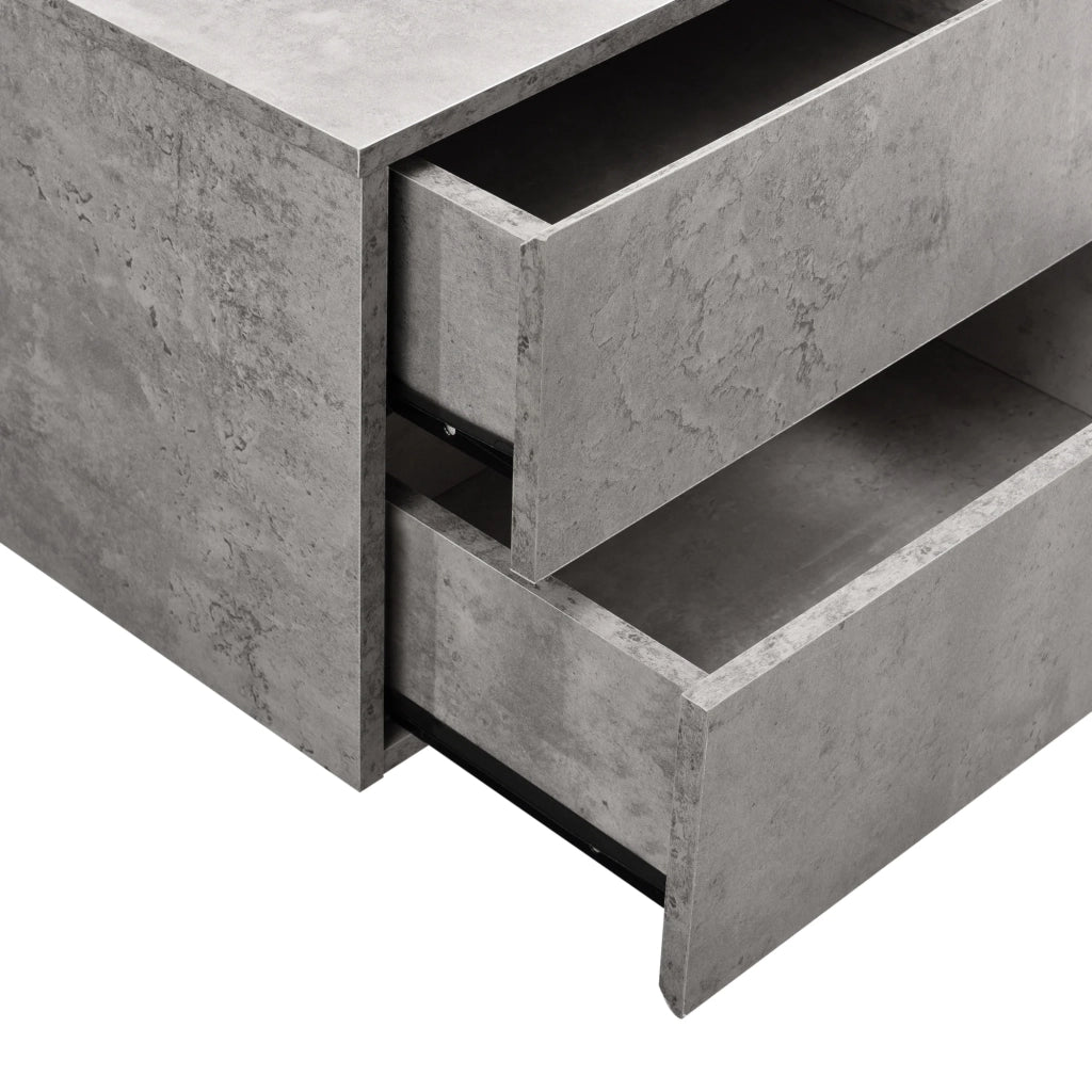 Comodino/comodino/pensile con 2 cassetti effetto cemento grigio 03_0000822