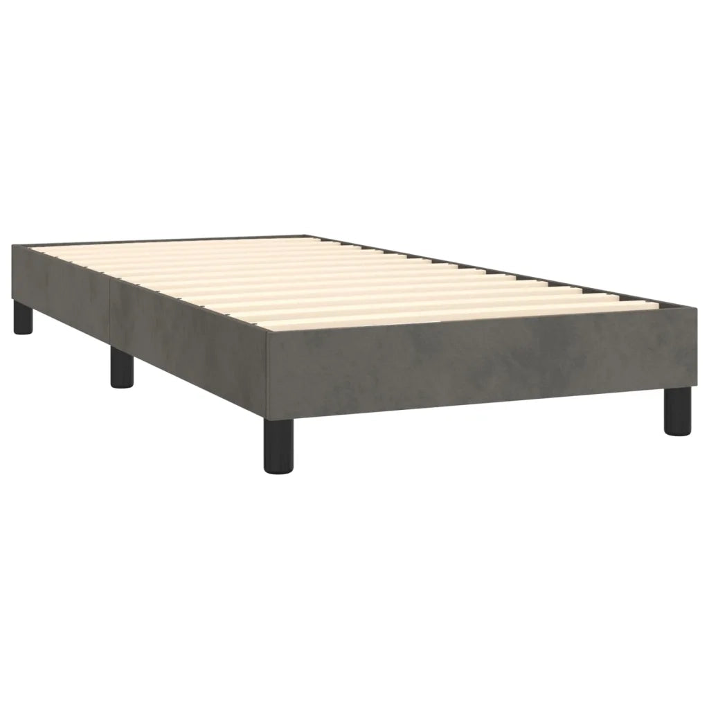 Giroletto a Molle con Materasso Grigio Scuro 80x200 cm Velluto 3127458