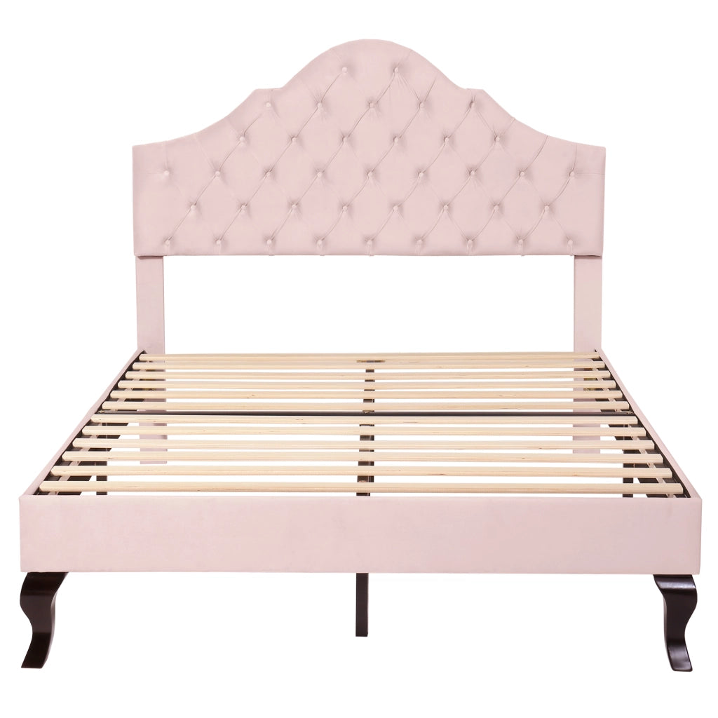 letto imbottito velluto rosa 140 x 200 cm