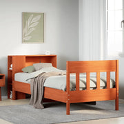 Letto Libreria senza Materasso Marrone Cera 100x200 cm in Pino 3323199