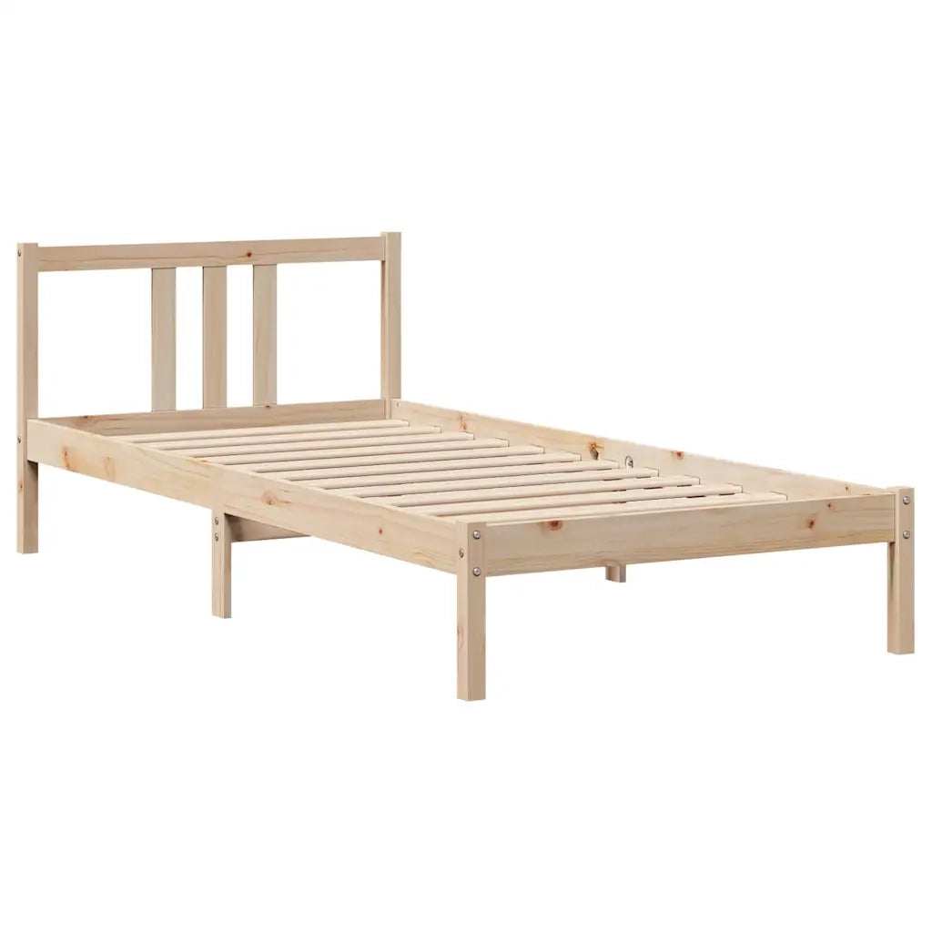 Giroletto con Testiera 90x190 cm in Legno Massello di Pino 3305955