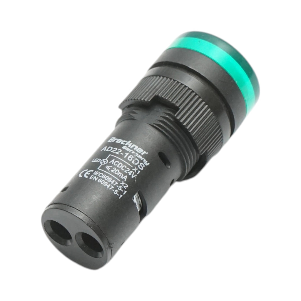 Indicatore di segnale LED verde 24V AC/DC 16mm Breckner Germany
