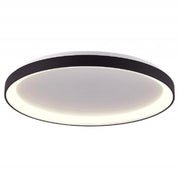 Trade Shop - Plafoniera Moderna Tonda Led Cct 42w 3000k 4000k Luce Soffitto Lampada Muro 58cm - Nero