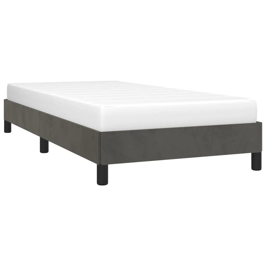 Letto singolo | Letto per adulti | Giroletto senza Materasso Grigio Scuro 80x200 cm Velluto