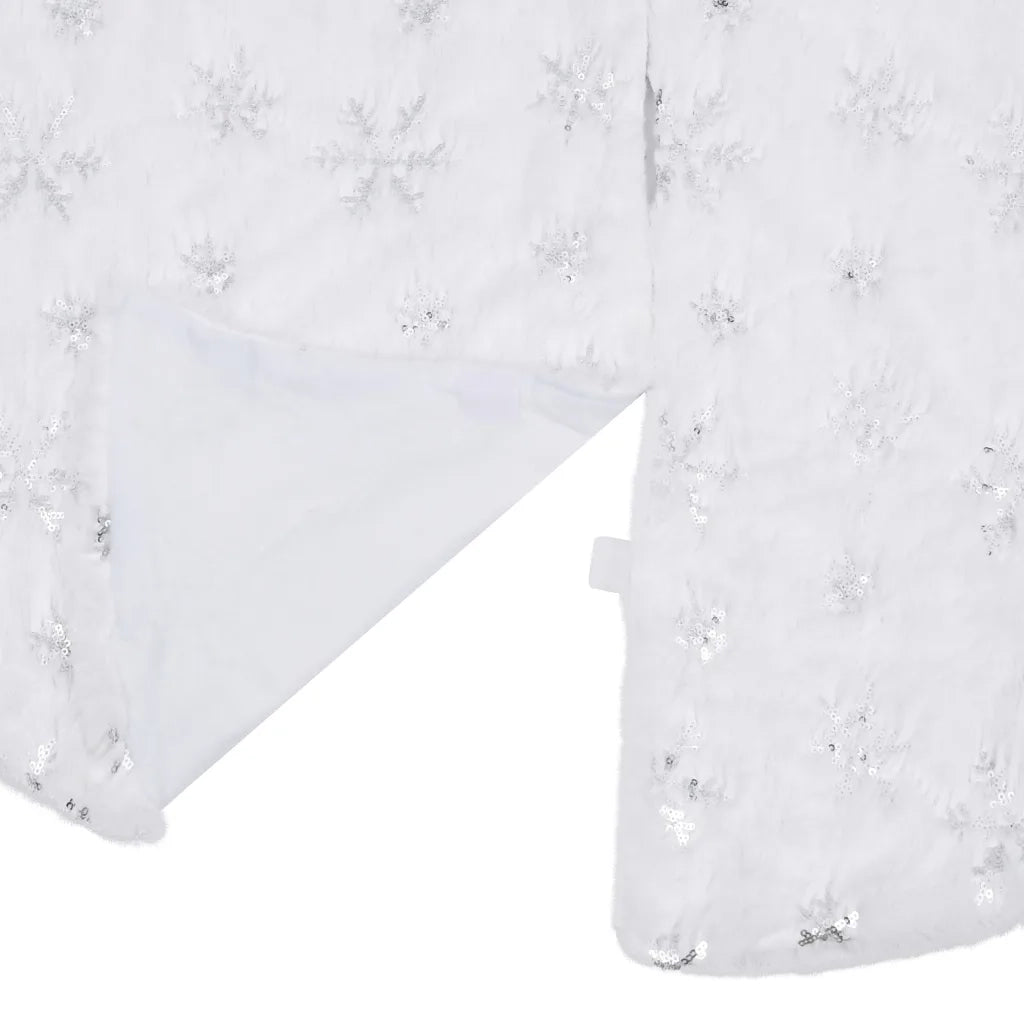 Gonna per albero di Natale-Decorazioni natalizie di lusso bianca 150 cm in pelliccia sintetica