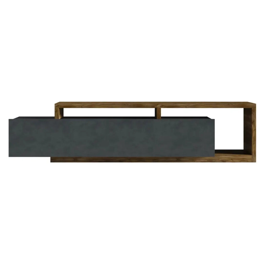 Mobile porta TV design 220cm collezione BERGAMO. Colori grigio e rovere scuro.