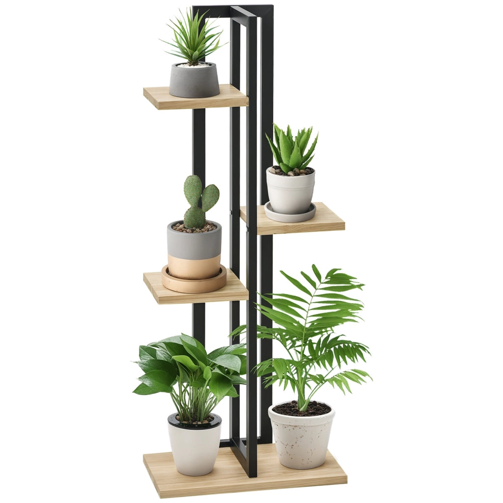 Scaffale porta piante 4 livelli ¨C Xylo ¨C stile industriale legno 45x25x110 cm