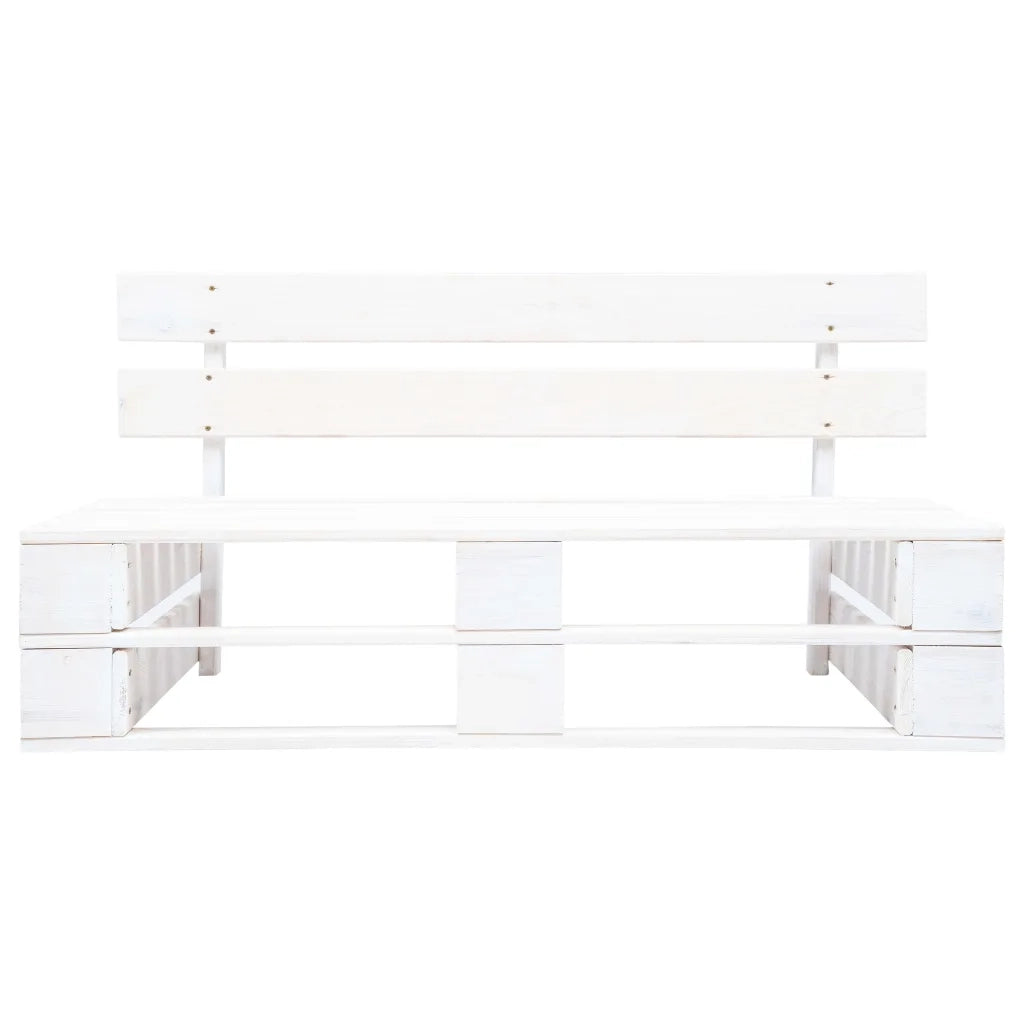 Panca da Giardino su Pallet in Legno Bianco 45759