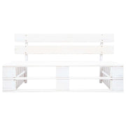 Panca da Giardino su Pallet in Legno Bianco 45759