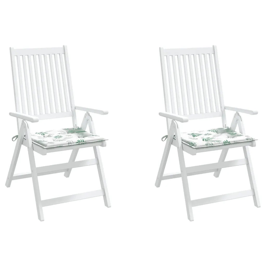 Cuscini per Sedia 2 pz Motivo a Foglie 40x40x3 cm Tessuto 361020